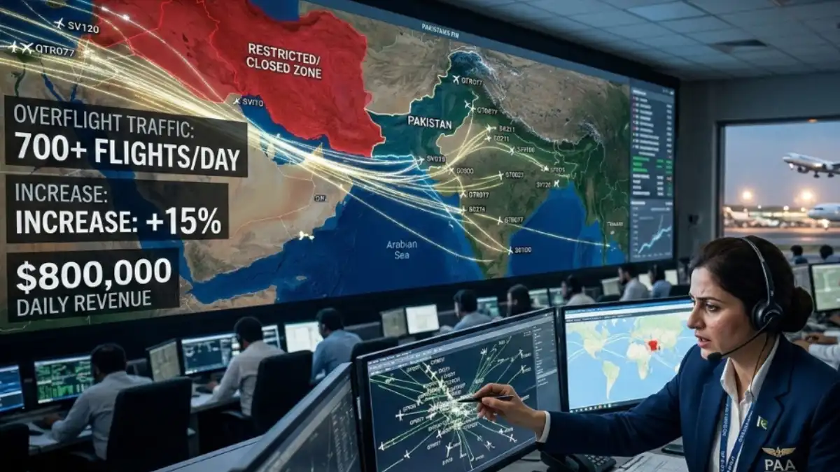 Pakistan’s airspace traffic has increased by 15% due to Middle East tensions