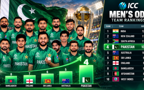 Pakistan Overtakes Australia to Claim 4th Position in Latest ICC Men’s ODI Team Rankings
